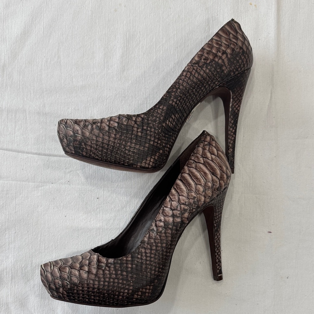 Aldo Brown Snakeskin Pattern Heels
